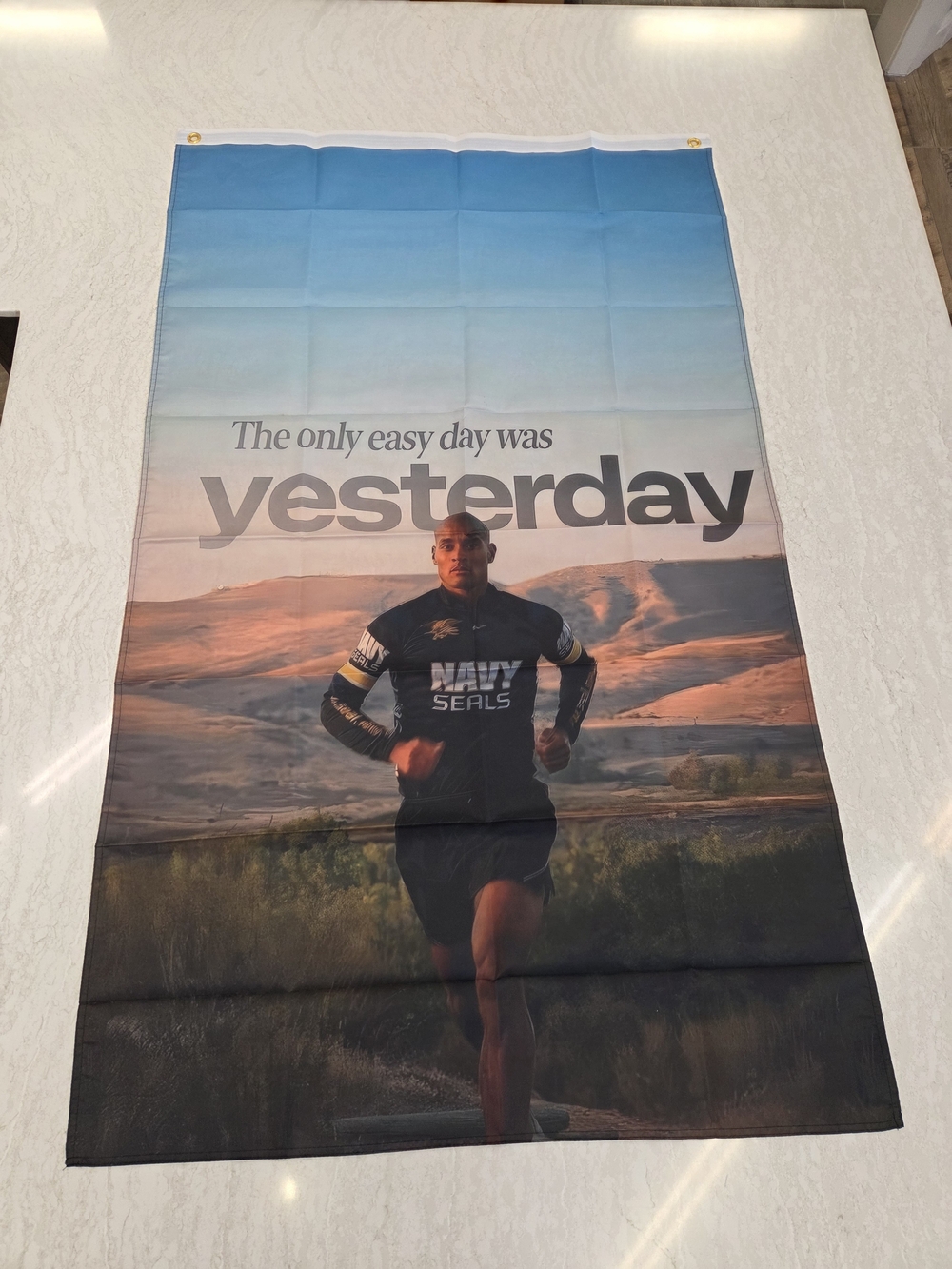 **David Goggins “The Only Easy Day Was Yesterday” Flag / Banner**Motivational